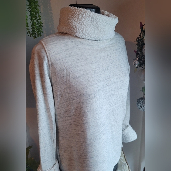 Sonoma White Sherpa Lined Turtleneck Sweatshirt M - Picture 3 of 7